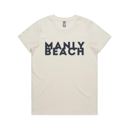 Lost Manly custom logo Manly Beach edition AS Colour Women's Maple Tee - Lost Manly Shop
