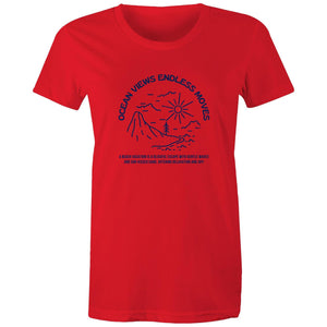 Women's Maple Tee Ocean Views Print 