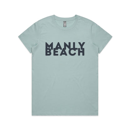 Lost Manly custom logo Manly Beach edition AS Colour Women's Maple Tee - Lost Manly Shop