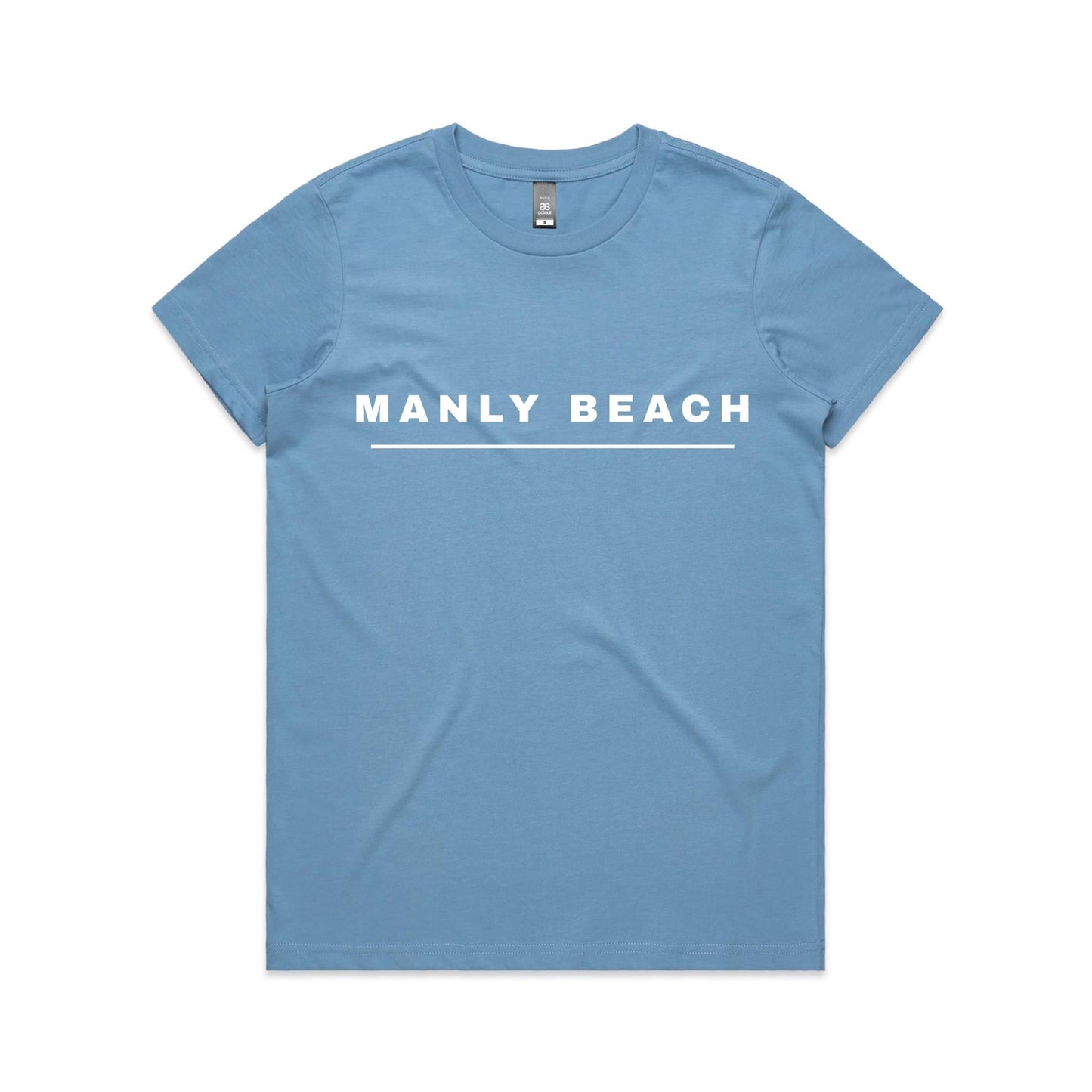 Lost Manly custom logo Manly Beach edition AS Colour Women's Maple Tee (pastels) - Lost Manly Shop