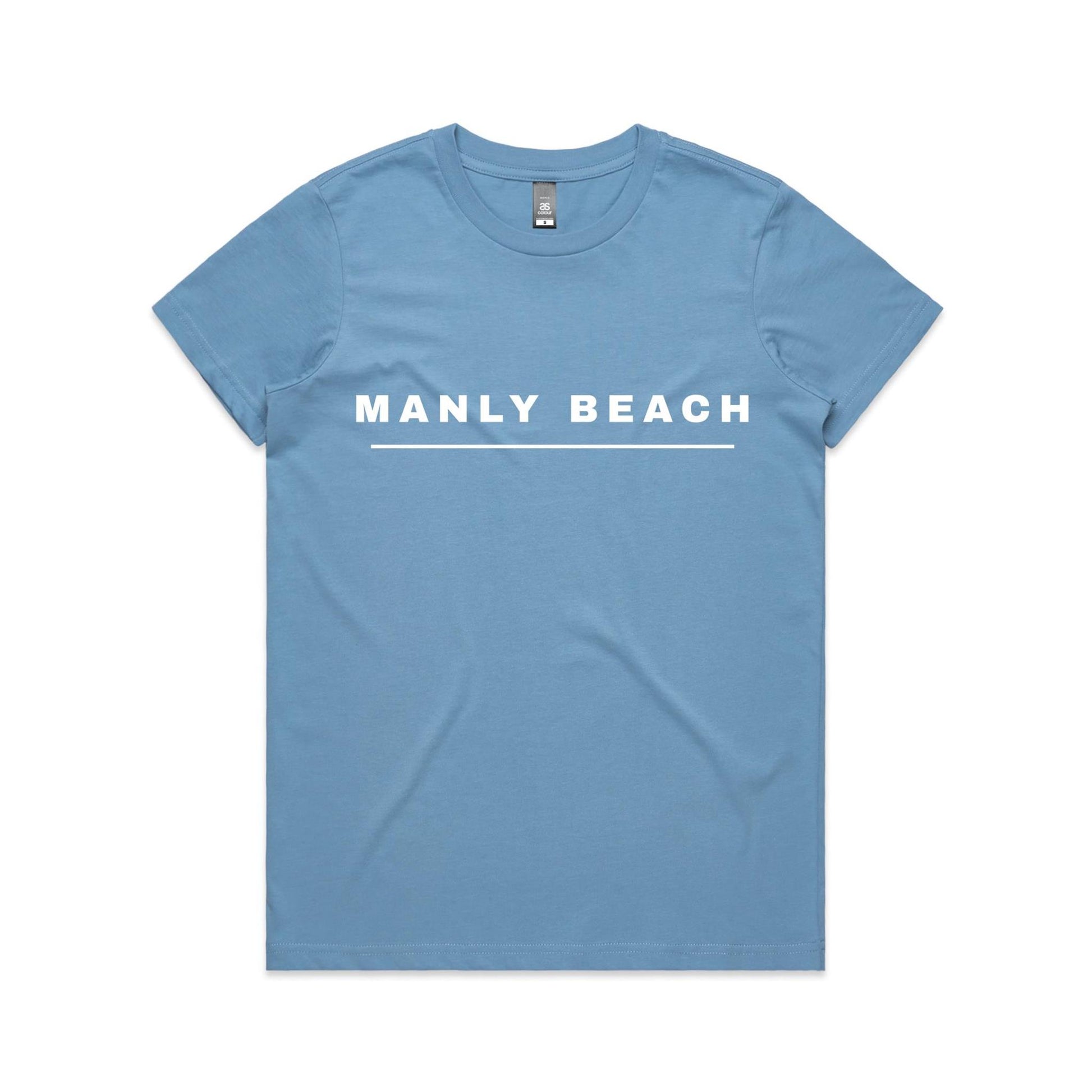 Lost Manly custom logo Manly Beach edition AS Colour Women's Maple Tee (pastels) - Lost Manly Shop
