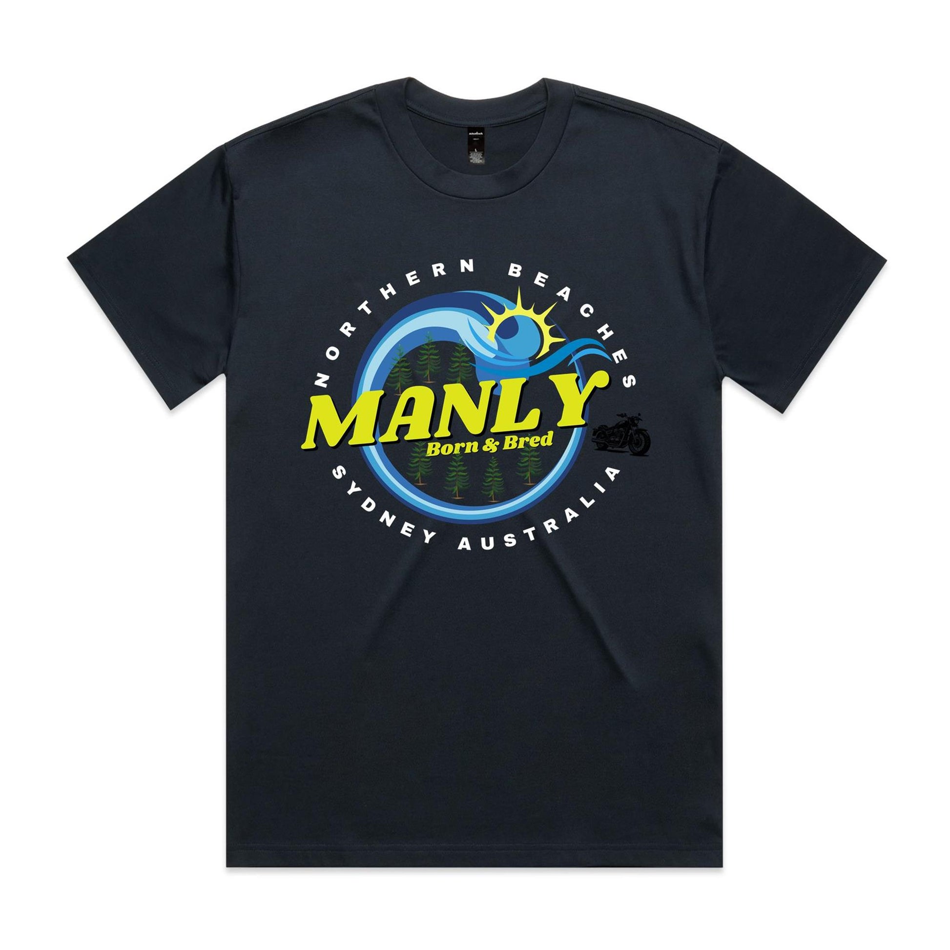 Lost Manly custom logo The Manly Barry Born & Bred edition AS Colour Heavy Tee - Lost Manly Shop