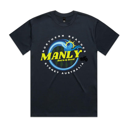 Lost Manly custom logo The Manly Barry Born & Bred edition AS Colour Heavy Tee - Lost Manly Shop