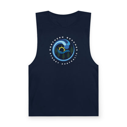 Lost Manly custom logo edition Barnard Surf Wave Tank Top — Coastal Graphic Tank with "Northern Beaches" Design - Lost Manly Shop