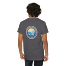 Heavy Cotton T-Shirt with free Canva custom designed logo front and back 