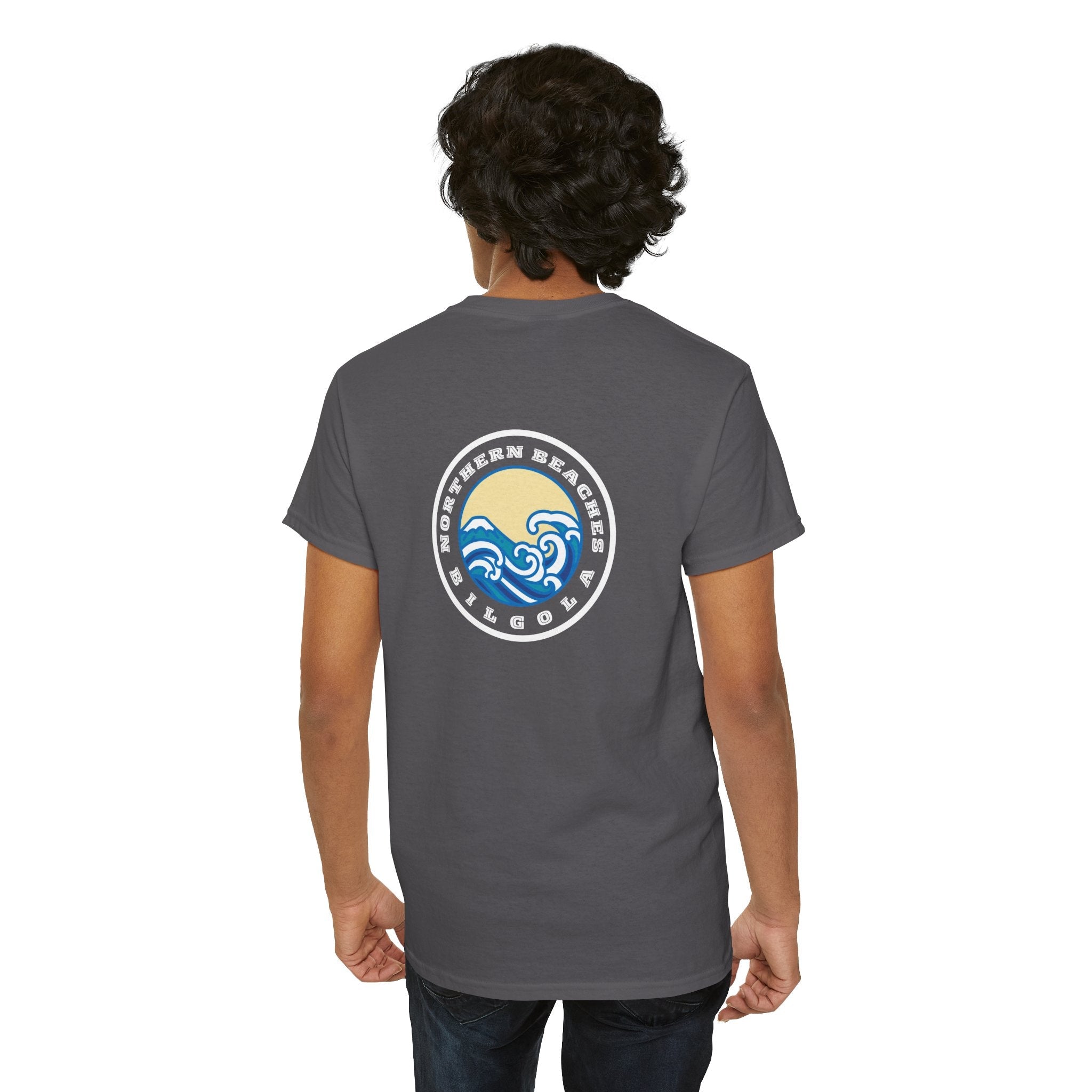 Heavy Cotton T-Shirt with free Canva custom designed logo front and back 