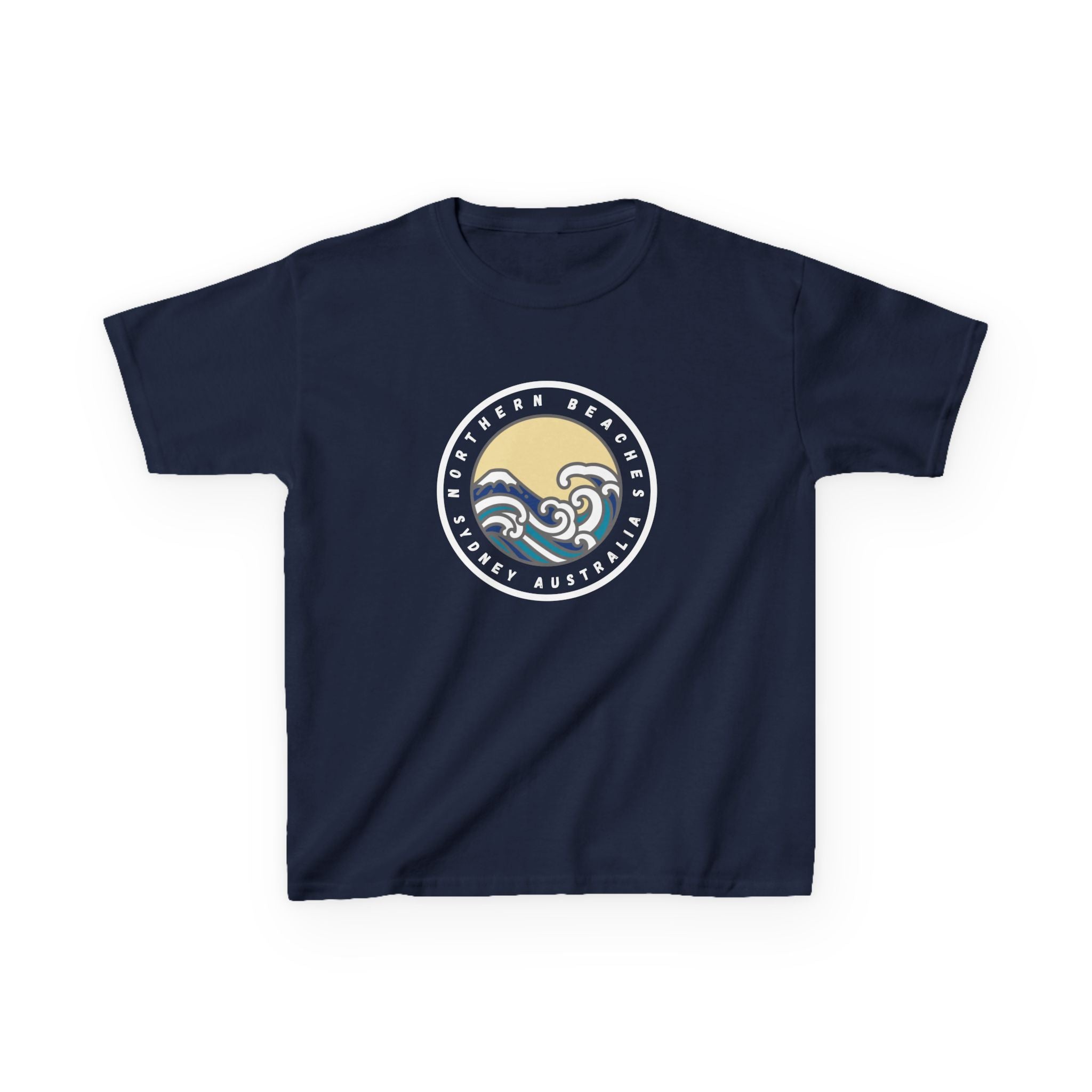Ocean Wave Kids Cotton Tee – Northern Beaches logo 
