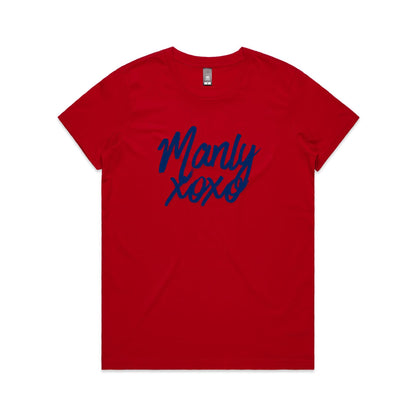 Lost Manly Custom Logo Manly xoxo Edition AS Colour Women's Maple Tee - Lost Manly Shop