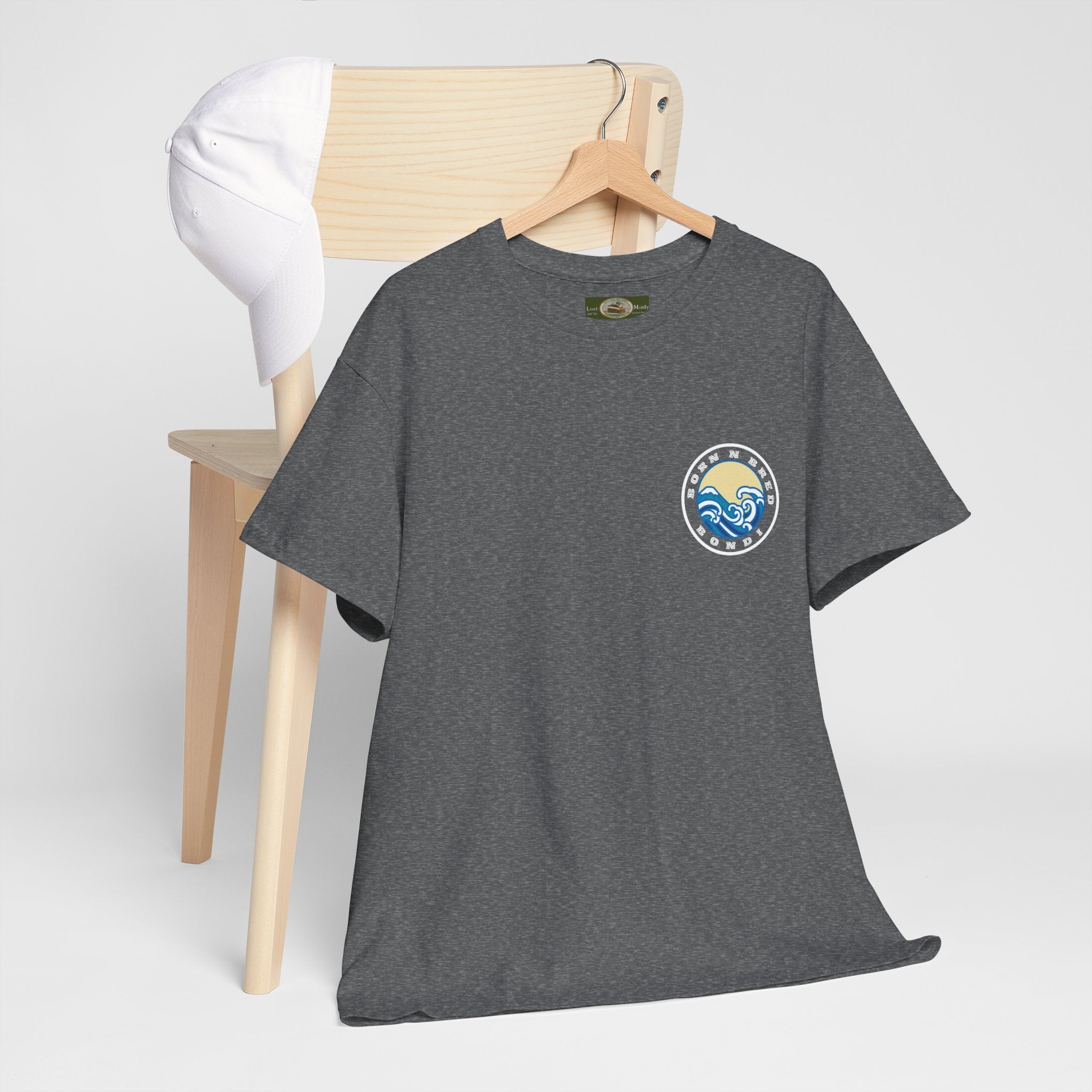 Heavy Cotton T-Shirt with free Canva custom designed logo front and back 