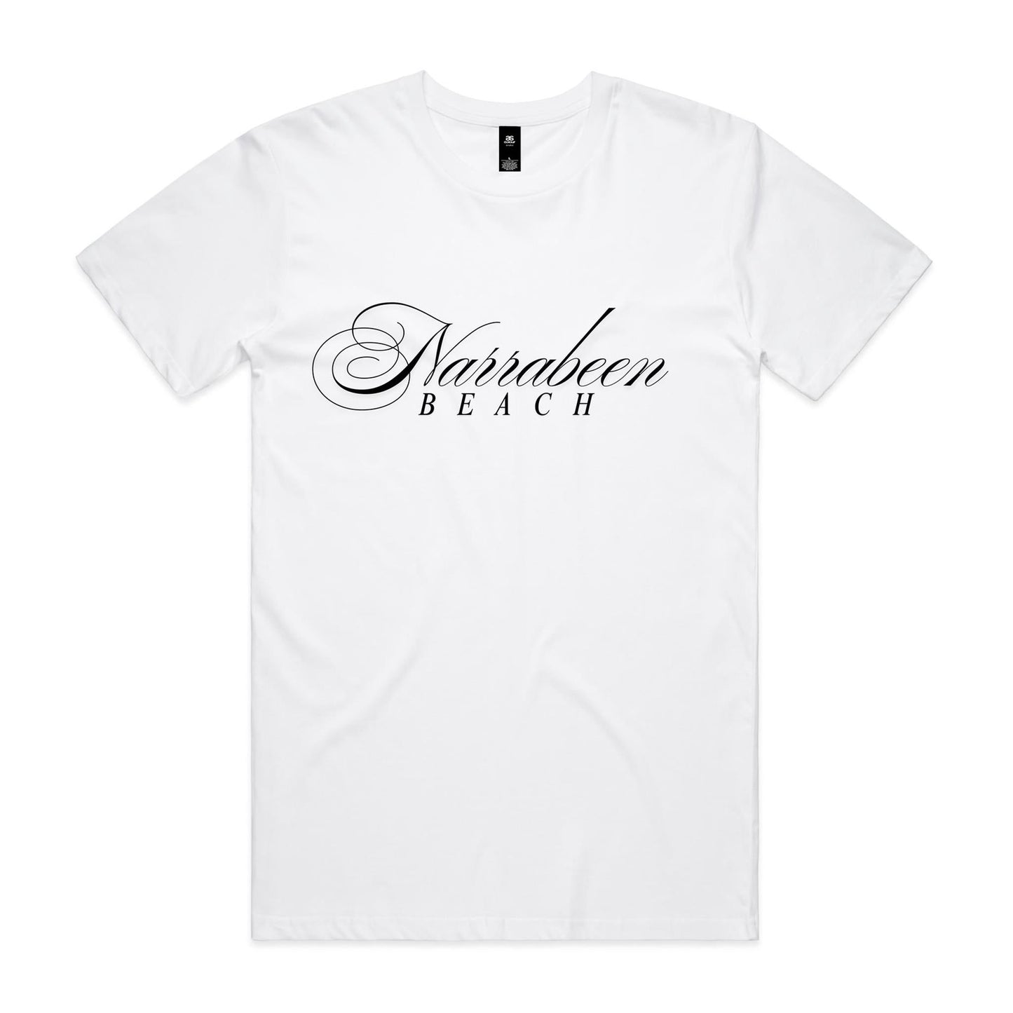 AS Colour Staple Tee Narrabeen Beach custom logo black font 