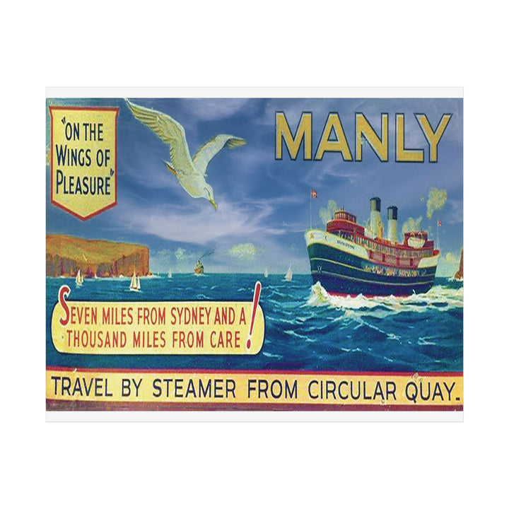 Vintage Manly Maritime Unframed Poster - Nautical Wall Art, Coastal Decor, Beach House Print, Gift for Sailors, Travel Enthusiasts 