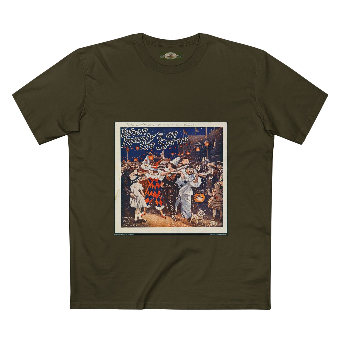 Vintage Manly Mardi Gras Staple Tee Printify