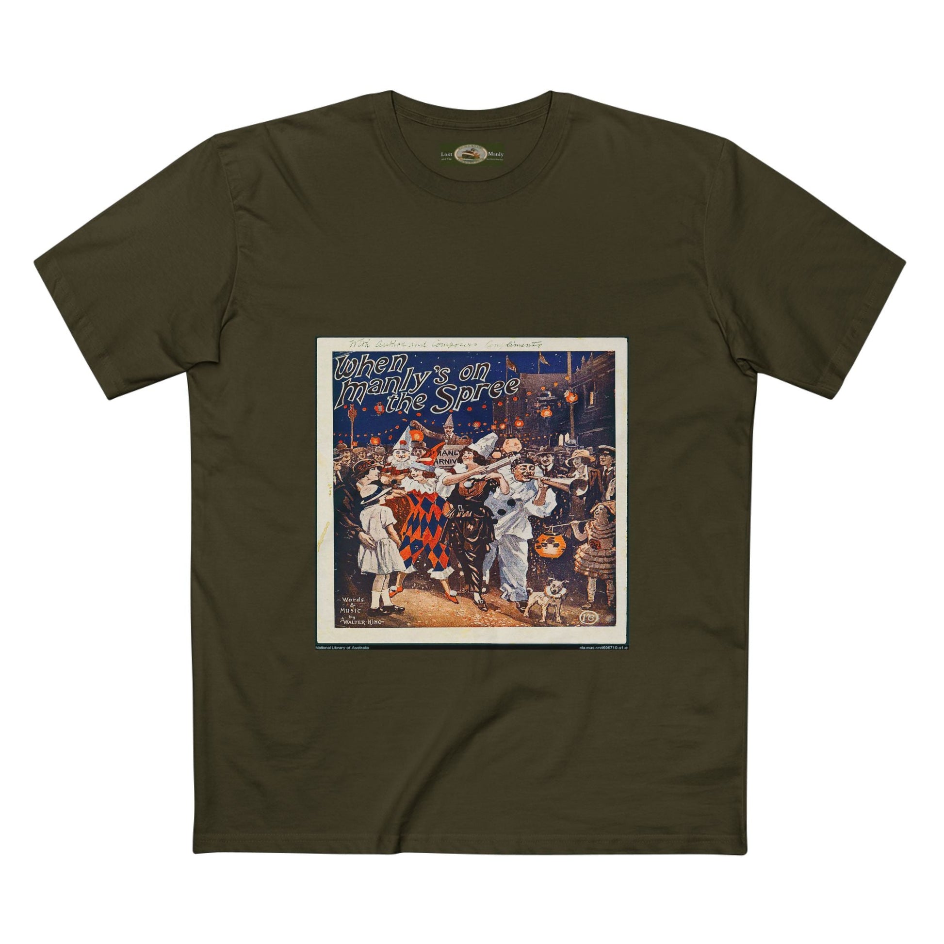 Vintage Manly Mardi Gras Staple Tee Printify