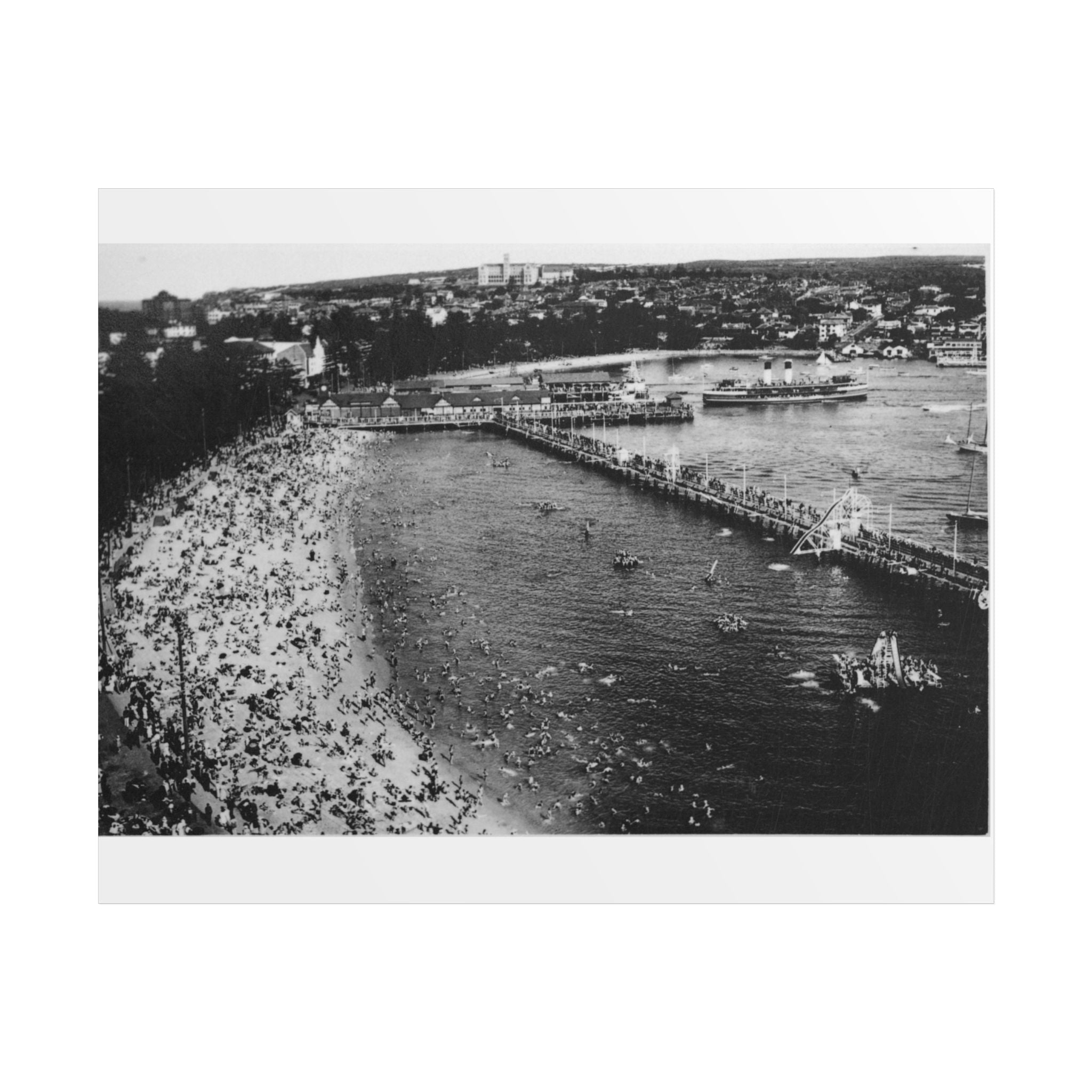 Vintage Poster Manly Harbour Pool 1955