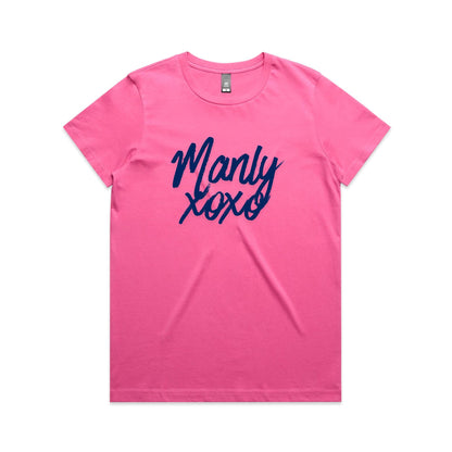 Lost Manly Custom Logo Manly xoxo Edition AS Colour Women's Maple Tee - Lost Manly Shop