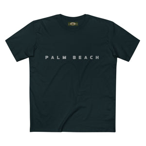 Palm Beach custom logo print Lost Manly label on Adult Staple Cotton T-Shirt Printify