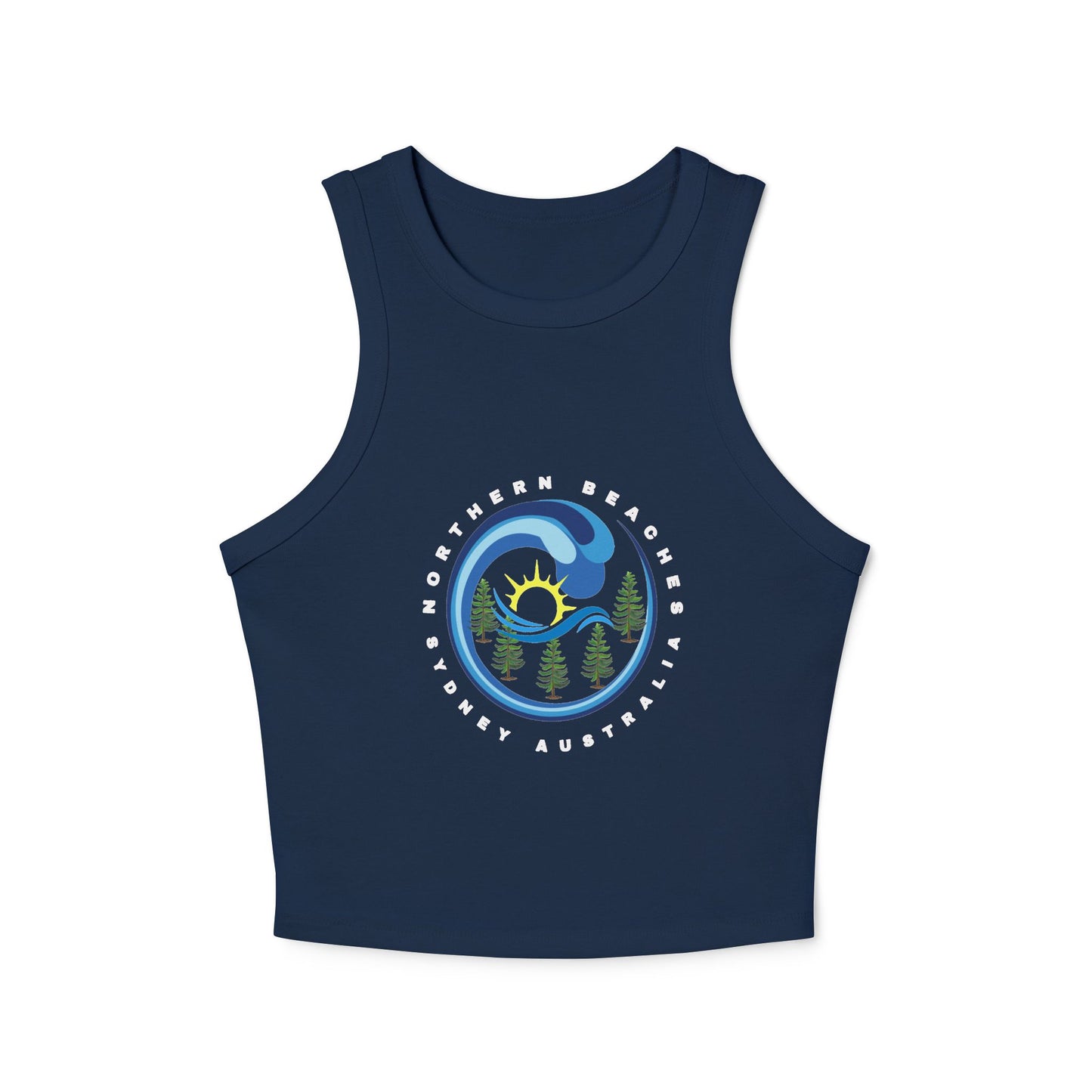 Lost Manly custom logo edition Women's Racer Tank — Sunrise Mountain Wave Graphic - Lost Manly Shop