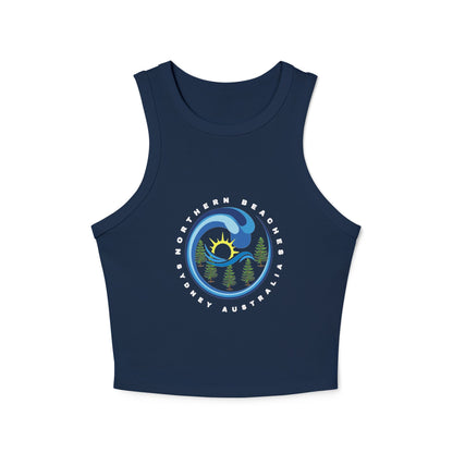 Lost Manly custom logo edition Women's Racer Tank — Sunrise Mountain Wave Graphic - Lost Manly Shop