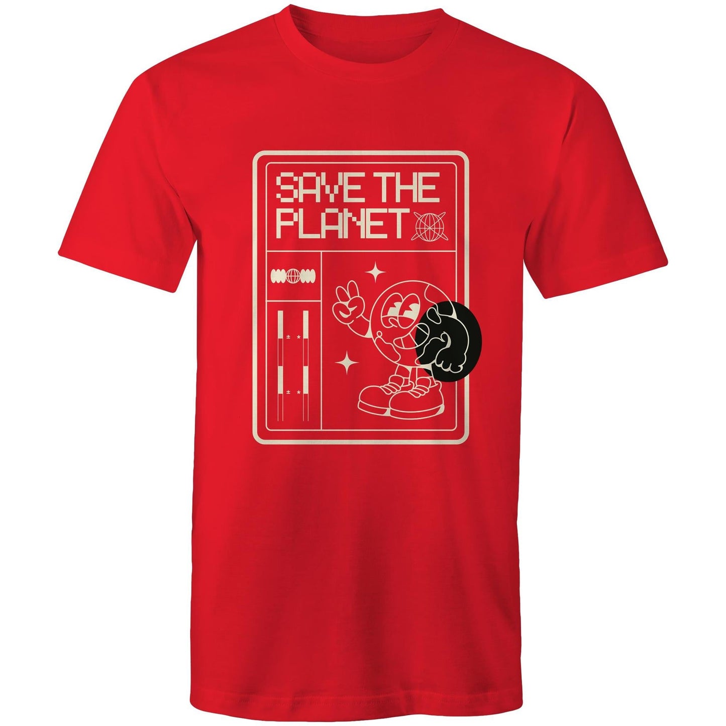 Mens T-Shirt Save the Planet custom logo 