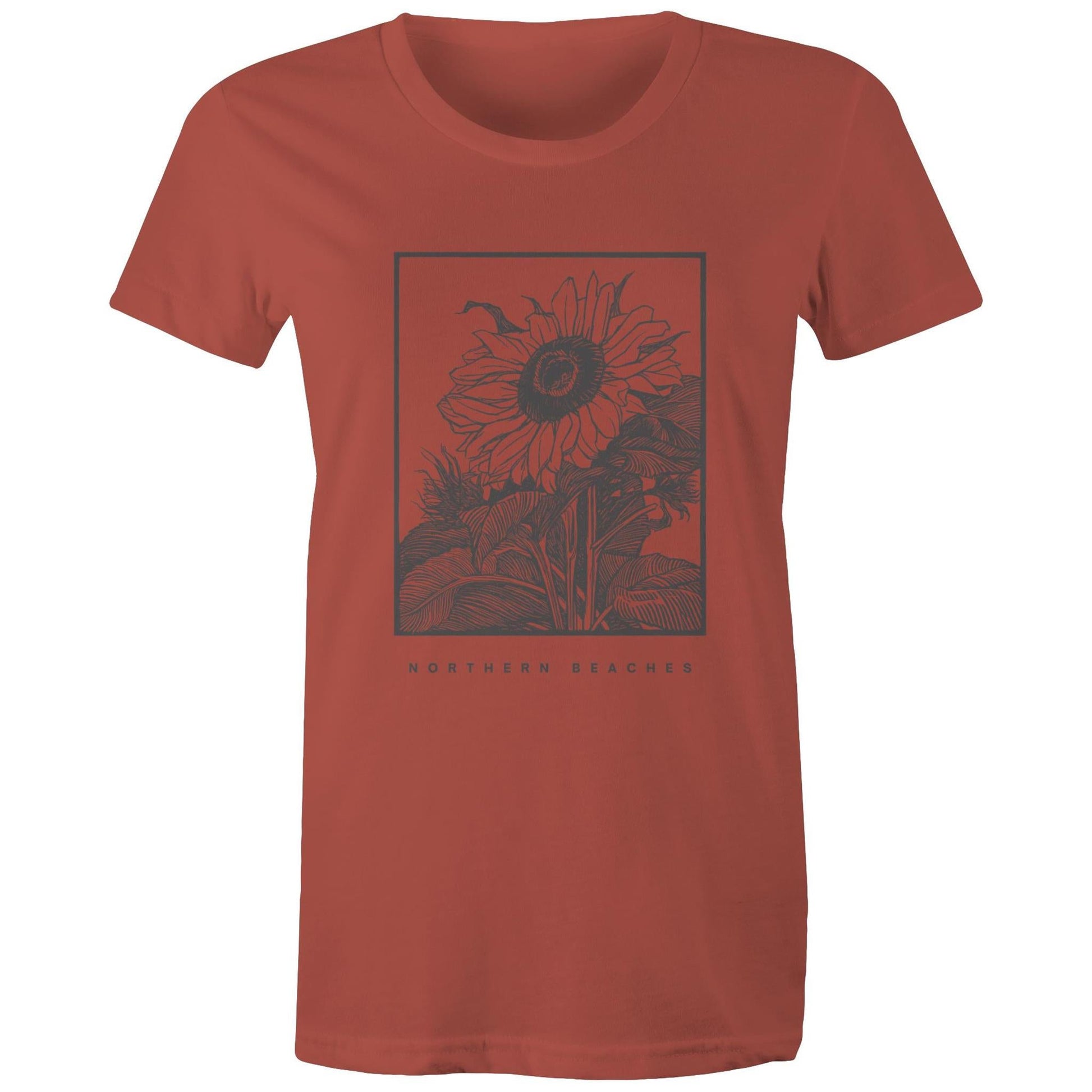 Women's Maple Tee Sunflower Northern Beaches Print 