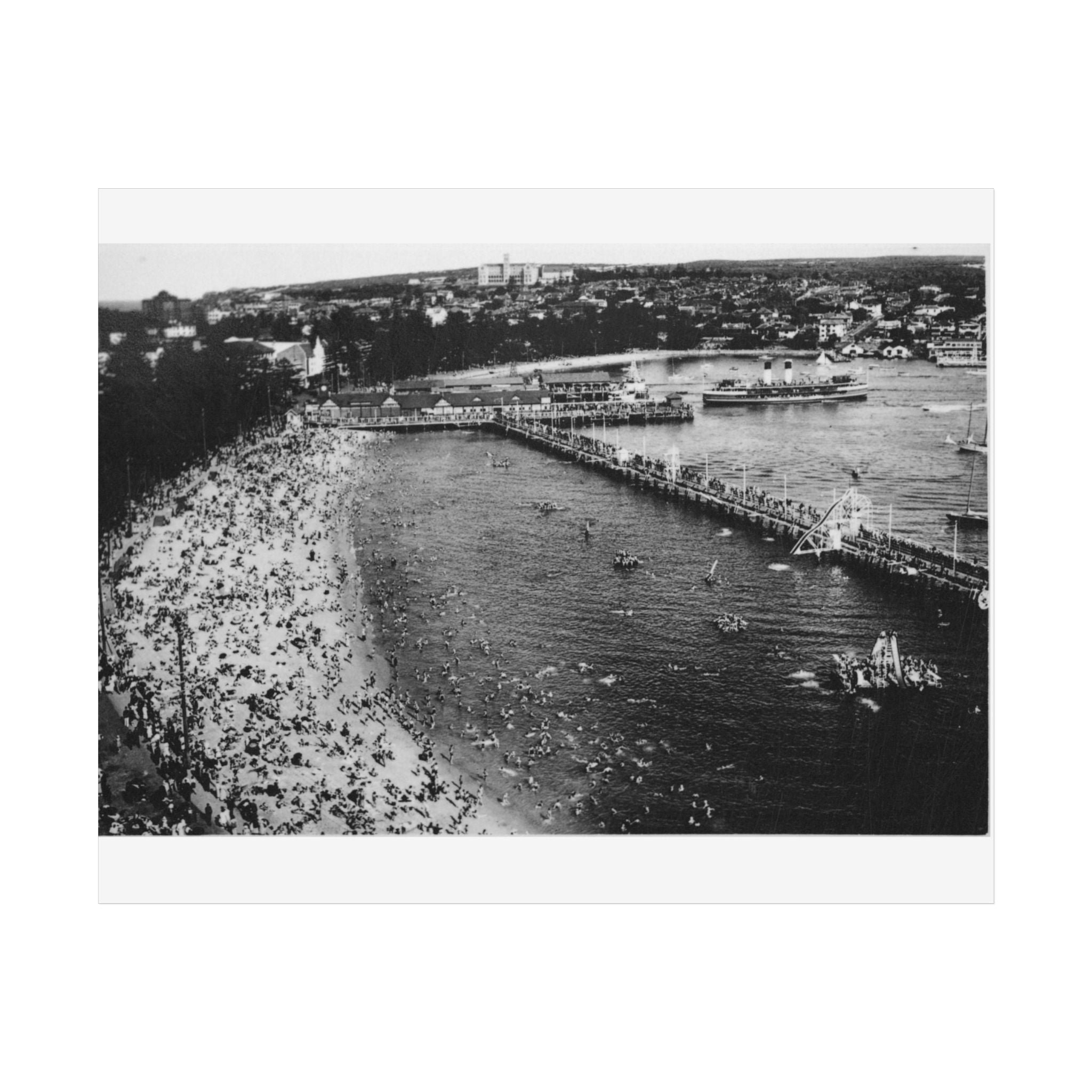 Vintage Poster Manly Harbour Pool 1955