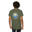 Heavy Cotton T-Shirt with free Canva custom designed logo front and back 