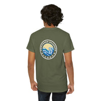 Heavy Cotton T-Shirt with free Canva custom designed logo front and back 