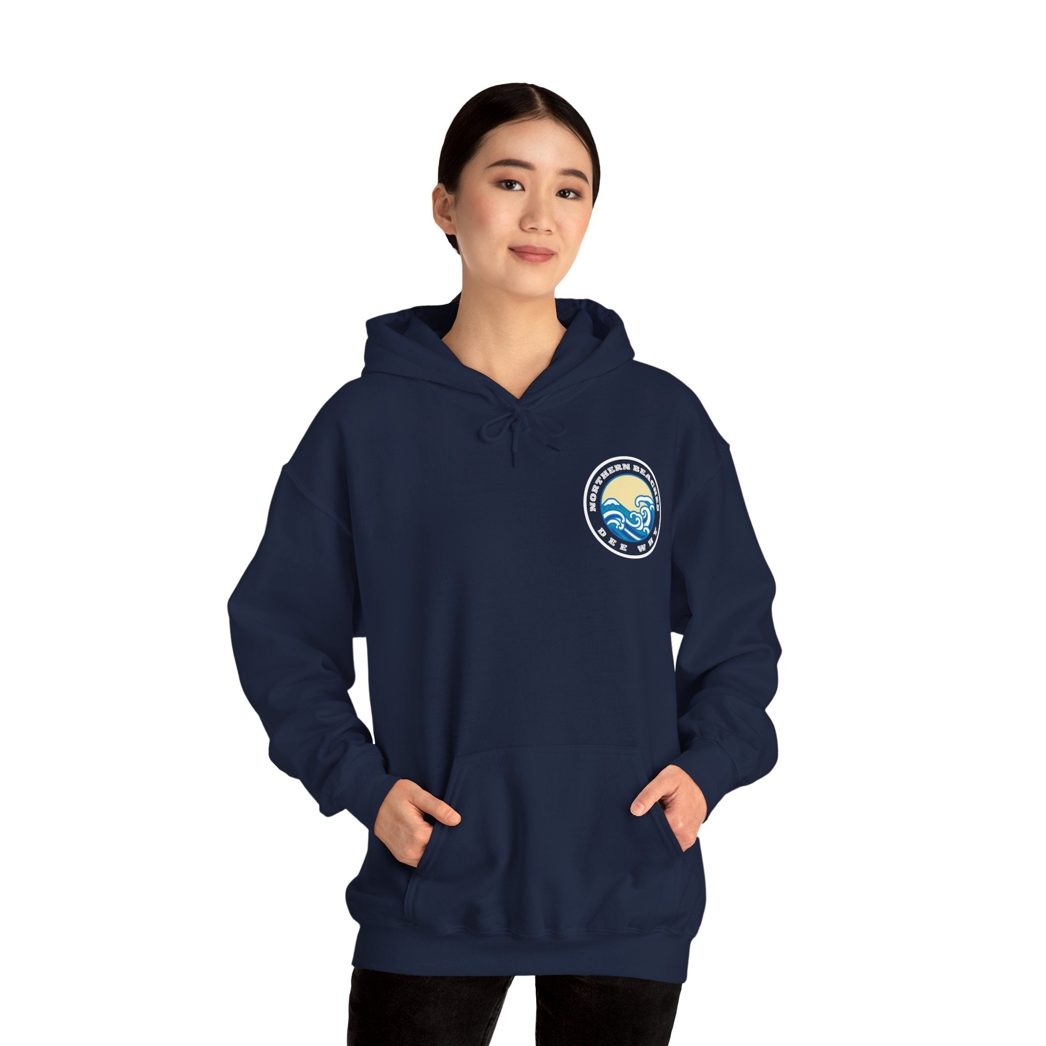 Hoodie custom logo front back Northern Beaches Dee Why 