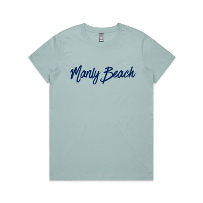 Lost Manly custom logo Manly Beach edition AS Colour Women's Maple Tee - Lost Manly Shop