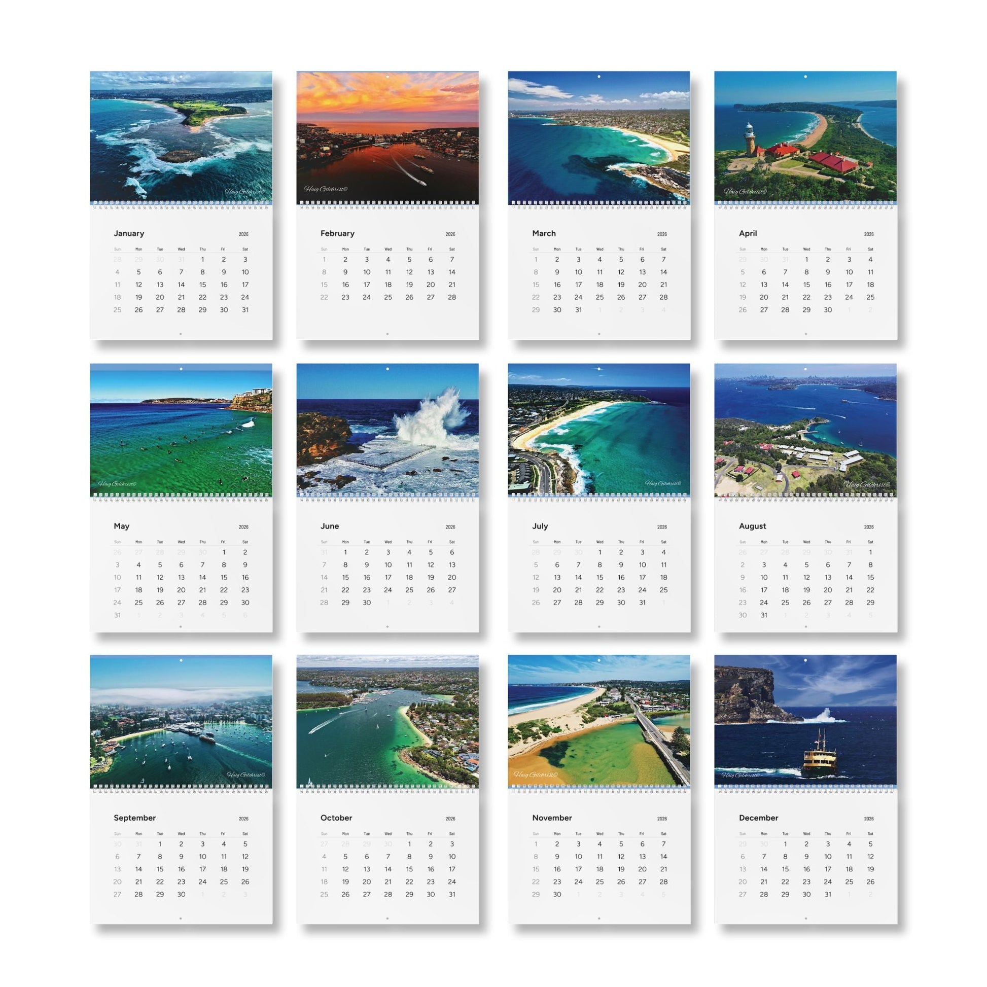 Northern Beaches of Sydney Wall Calendar 2026 