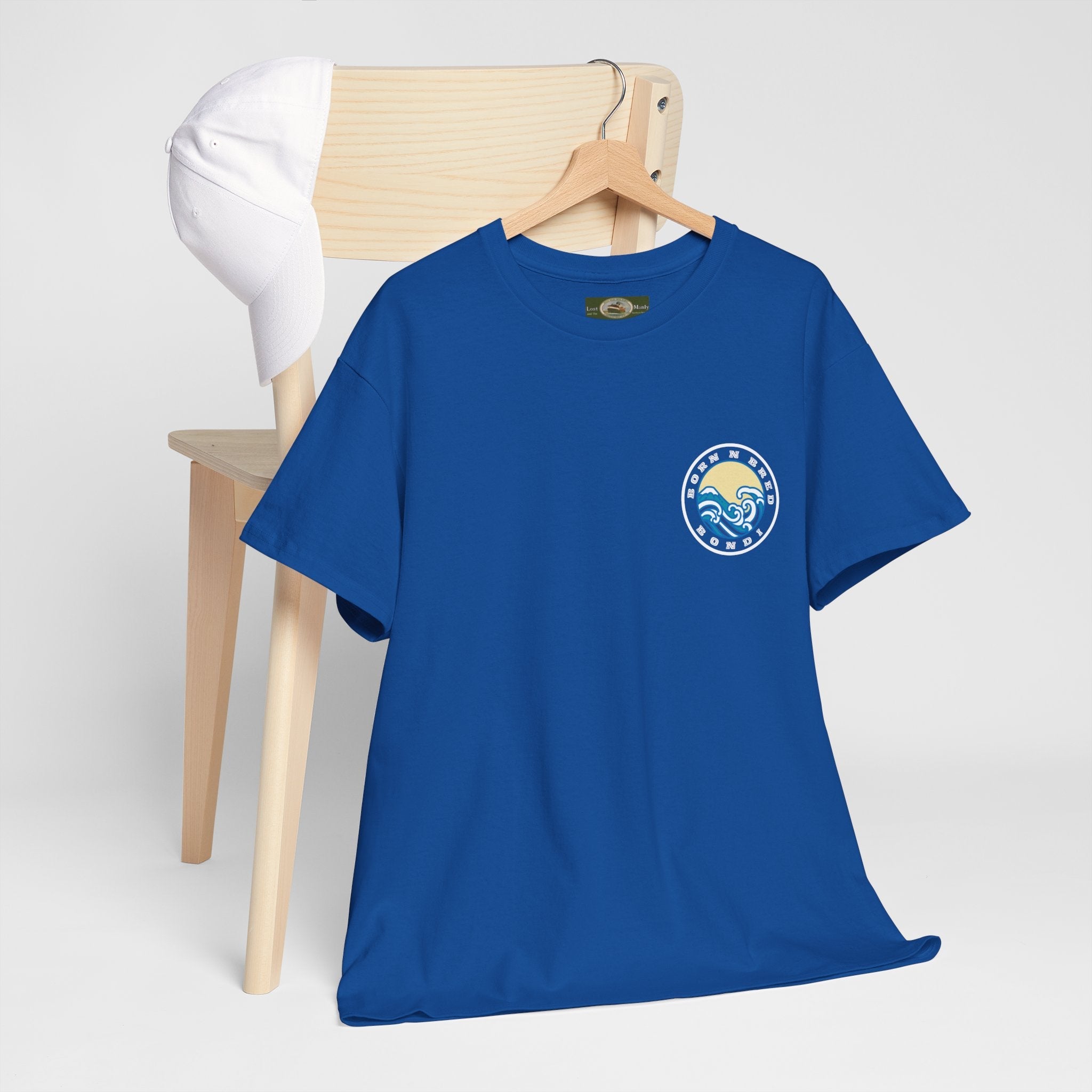Heavy Cotton T-Shirt with free Canva custom designed logo front and back 