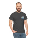 Heavy Cotton T-Shirt with free Canva custom designed logo front and back 