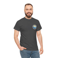 Heavy Cotton T-Shirt with free Canva custom designed logo front and back 