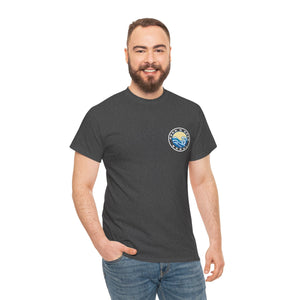 Heavy Cotton T-Shirt with free Canva custom designed logo front and back 