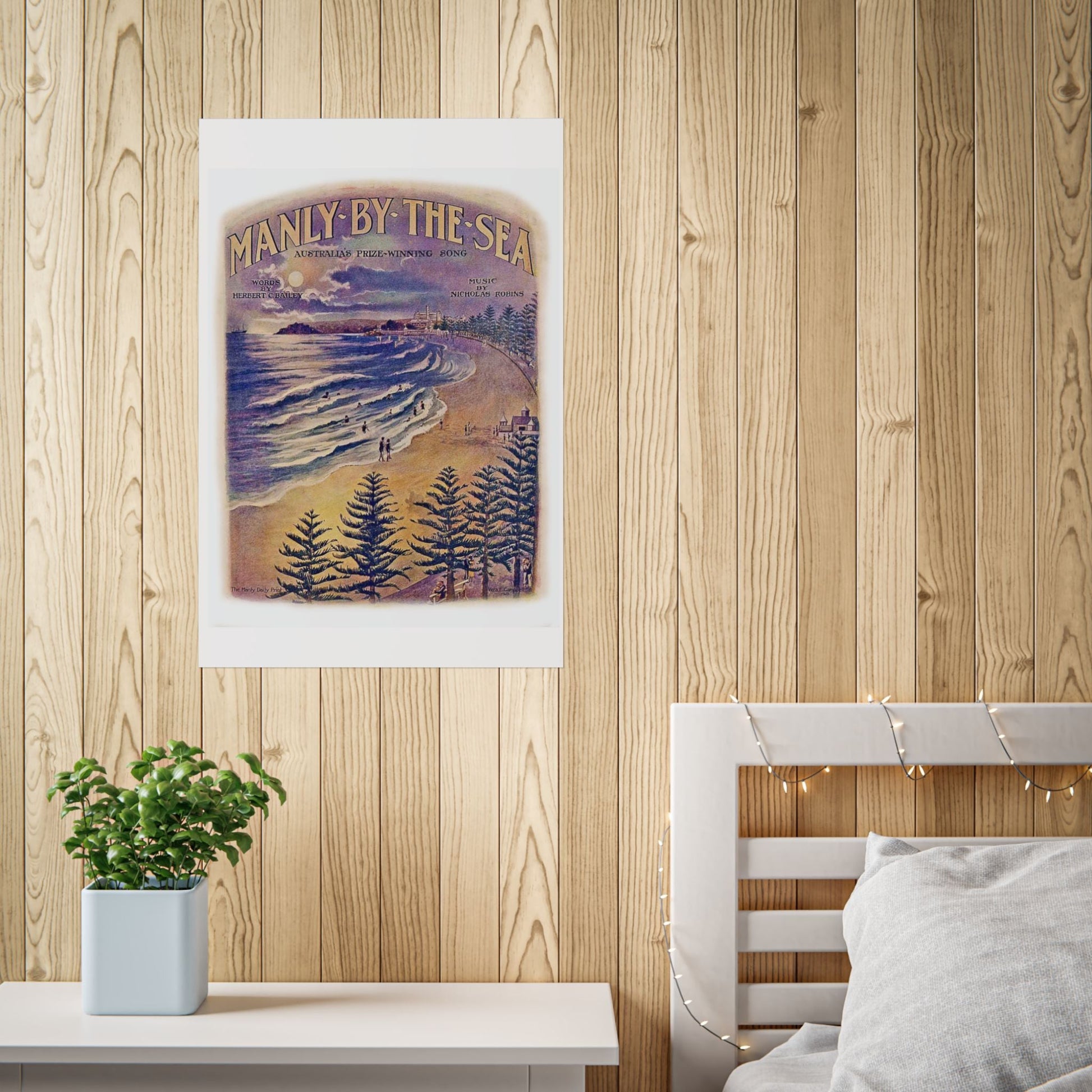 Vintage Poster 'Manly by the Sea' 1924  - 100 years old! - Lost Manly Shop