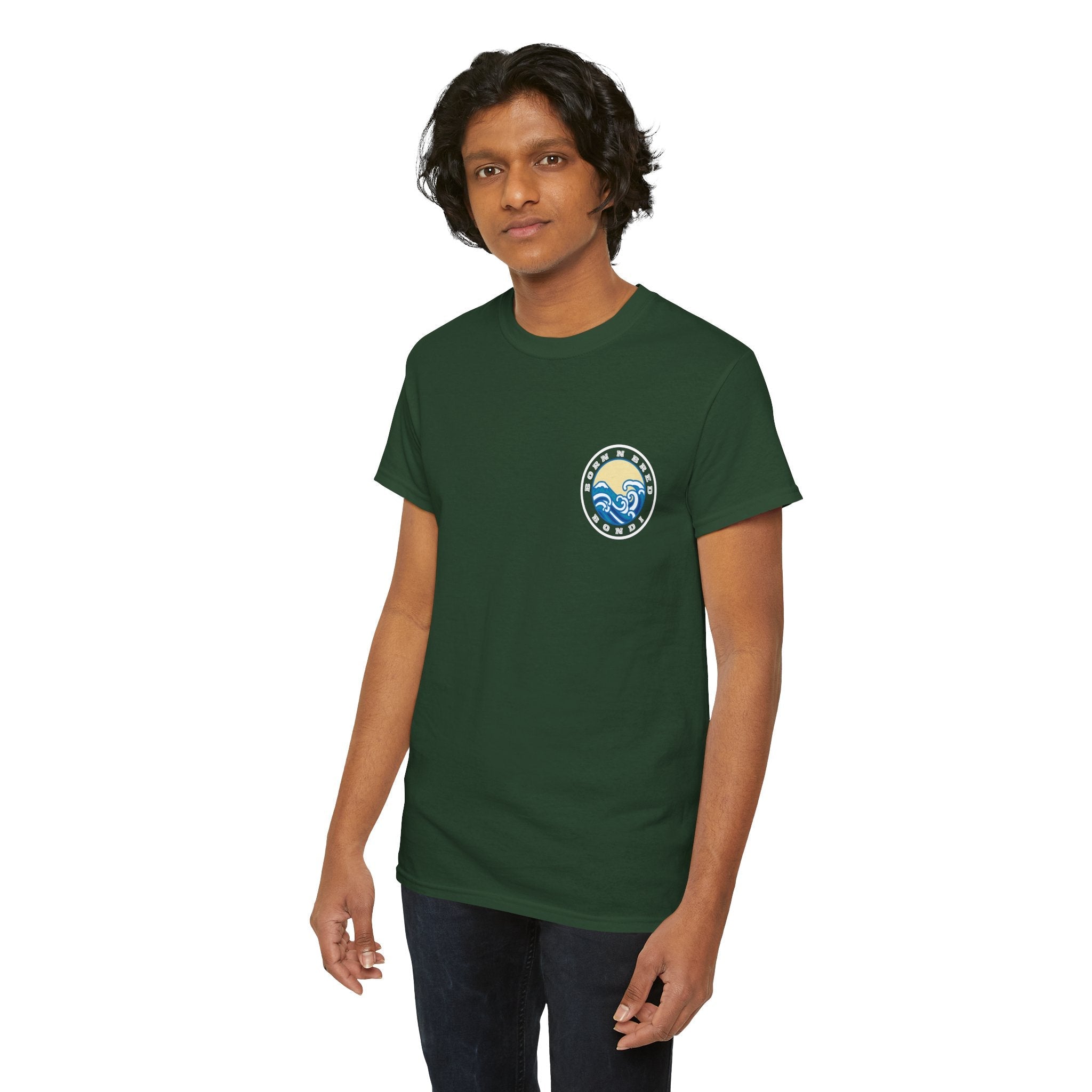 Heavy Cotton T-Shirt with free Canva custom designed logo front and back 