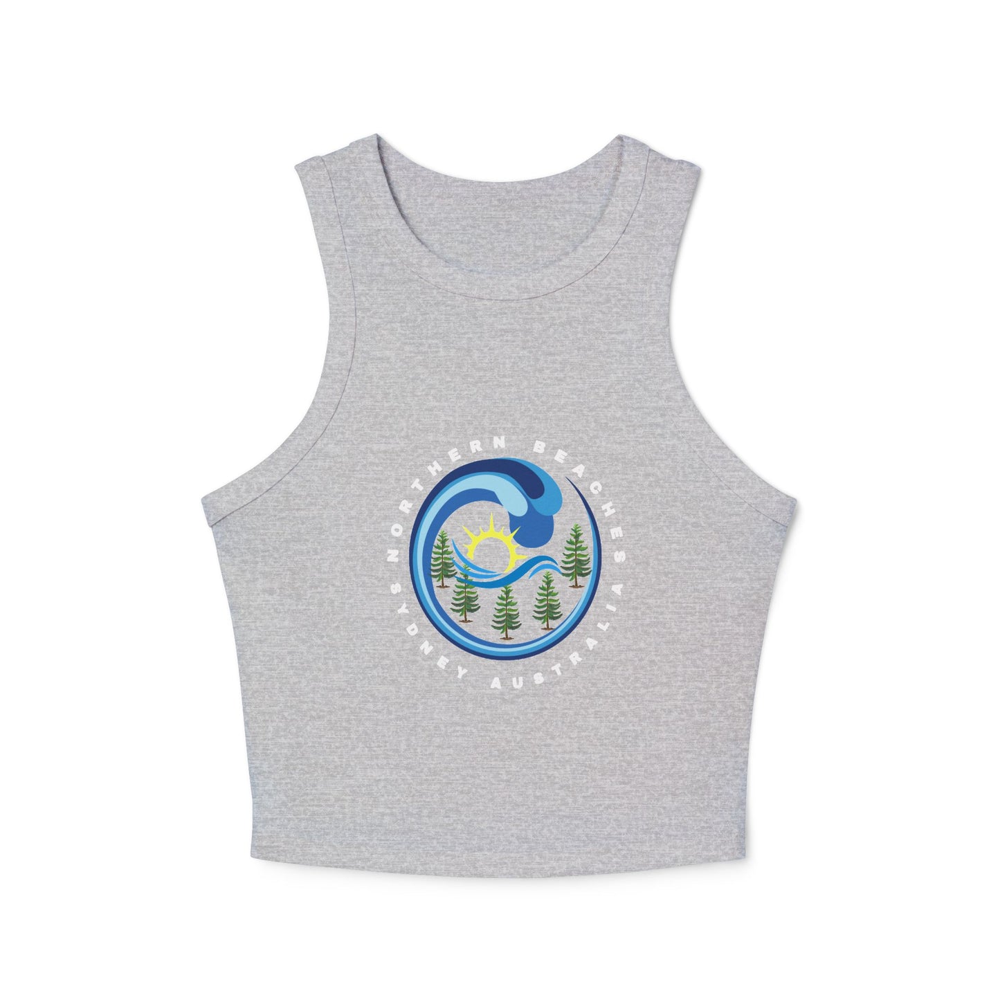 Lost Manly custom logo edition Women's Racer Tank — Sunrise Mountain Wave Graphic - Lost Manly Shop