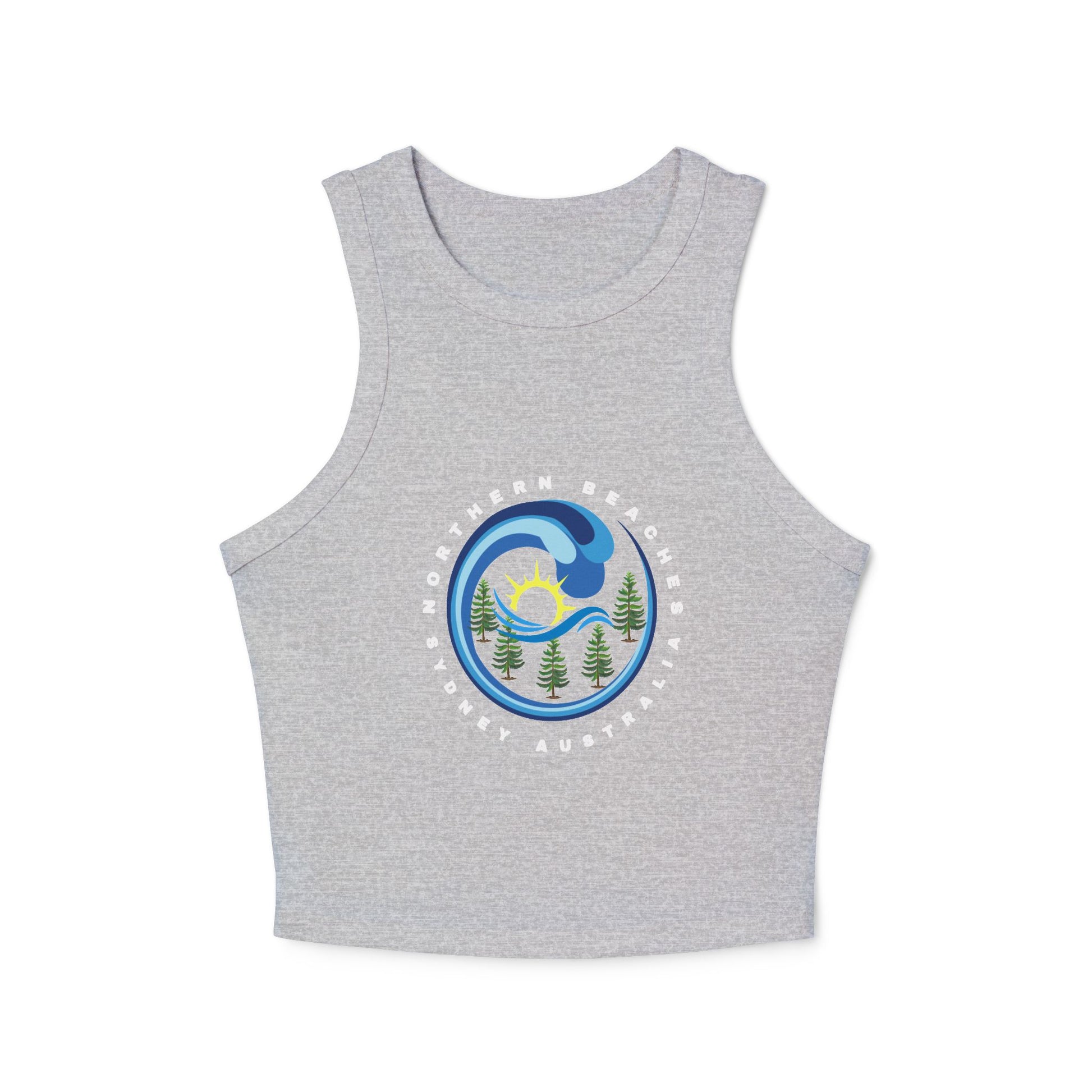 Lost Manly custom logo edition Women's Racer Tank — Sunrise Mountain Wave Graphic - Lost Manly Shop