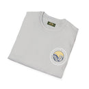 Collaroy custom logo front and sleeve. Lost Manly label. Unisex Soft style T-Shirt Printify