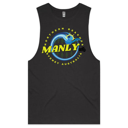 Lost Manly custom logo Manly Born & Bred edition AS Colour Lowdown - Mens Barnard Tank - Lost Manly Shop