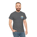 Heavy Cotton T-Shirt with free Canva custom designed logo front and back 