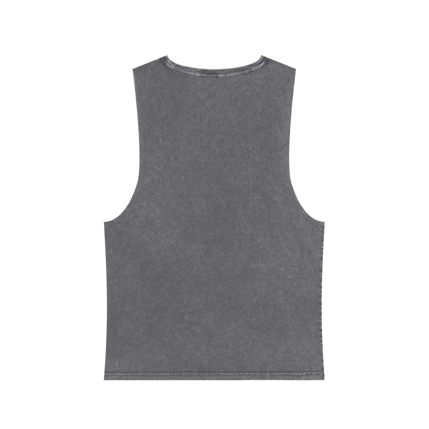 Lost Manly custom logo edition Stonewash Muscle Tank Top — Vintage Black Sleeveless Tee - Lost Manly Shop