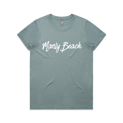 Lost Manly custom logo Manly Beach edition AS Colour Women's Maple Tee - Lost Manly Shop