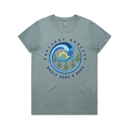 Lost Manly Custom Manly Beach Logo Edition AS Colour Women's Maple Tee - Lost Manly Shop