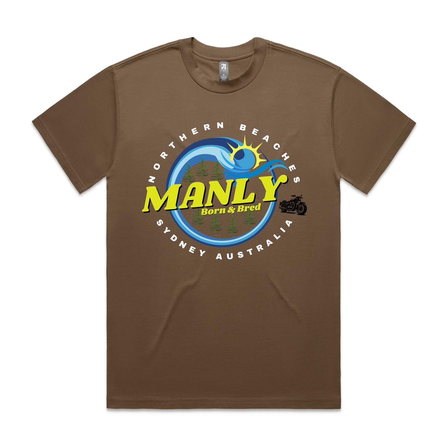 Lost Manly custom logo The Manly Barry Born & Bred edition AS Colour Heavy Tee - Lost Manly Shop