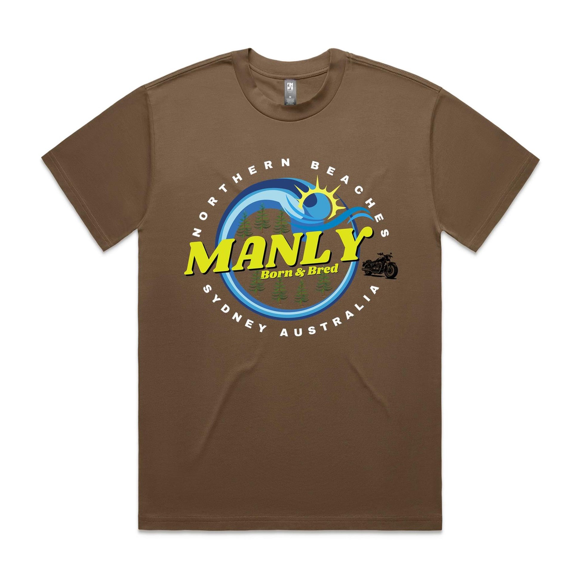 Lost Manly custom logo The Manly Barry Born & Bred edition AS Colour Heavy Tee - Lost Manly Shop