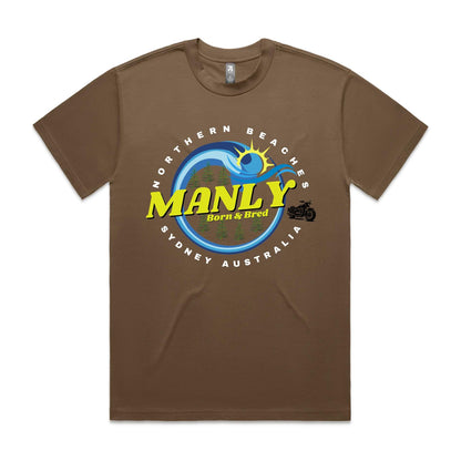 Lost Manly custom logo The Manly Barry Born & Bred edition AS Colour Heavy Tee - Lost Manly Shop