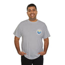 Heavy Cotton T-Shirt with free Canva custom designed logo front and back 