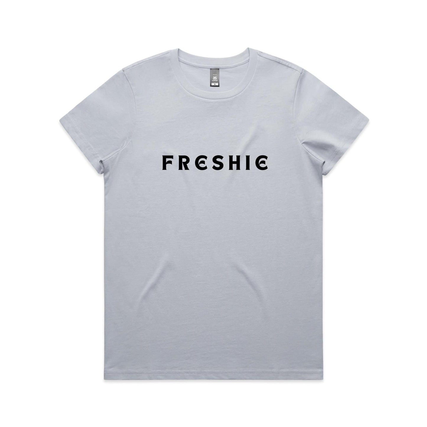 AS Colour Women's Maple Tee Freshie custom logo black font 