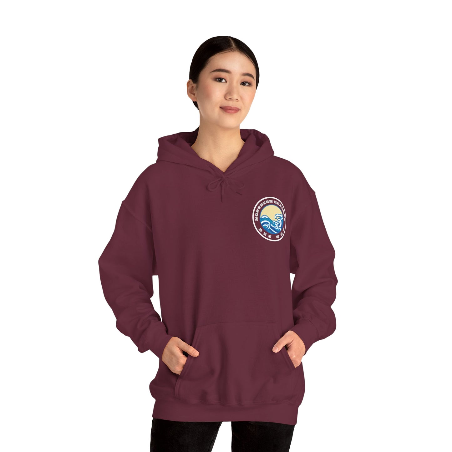 Lost Manly custom Northern Beaches Dee Why front and back logo edition Hoodie - Lost Manly Shop